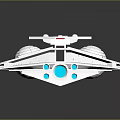 Futuristic White Aircraft With Sleek Design Black Stripes And Blue Undercarriage Details
