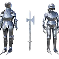 Game and Movie Character Featuring Silver Armor and Detailed Weapon Design