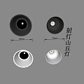Modern Downlights and Spotlights Hill Shaped Design with Black White Finish for Home Lighting