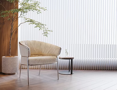 Modern Casual Chair Fabric Casual Chair Cream Style Casual Chair 3d model