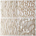 Wooden Room Dividers With Carved Leaf And Branch Patterns For Interior Decor