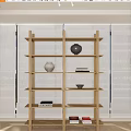 Decorative shelf bookshelf 3d model