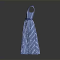 Women's Blue Striped Sleeveless A-line Dress With Collar And Belt
