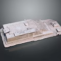 Ancient Stone Architectural Model With Raised Platforms And Textured Surface Details 3d model