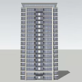 Modern High Rise Residential Building Exterior With Glass Windows And Green Trees