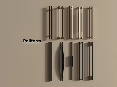 Poliform Modern Cabinet Handles With Various Stylish Designs And Metal Finishes 3d model