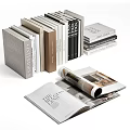 Modern Books Soft Matching 3d model
