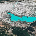 Aerial Planning of Urban City Layout with Water Bodies Road Networks and Buildings