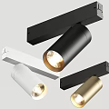 Modern Track Mounted Downlights And Spotlights In Black White Gold Finishes