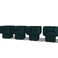 Four Dark Green Modern Single Sofa With Upholstered Armrest Sleek Design 3d model