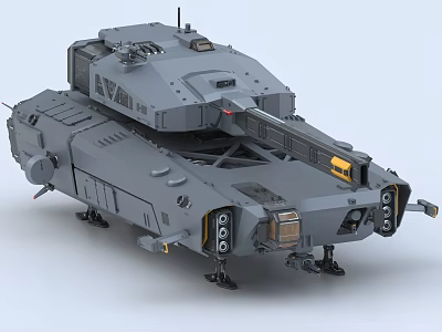 Modern Gray Warship 3D Model Featuring Military Weapon Systems And Structural Details 3d model