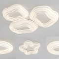 Modern Cloud Star Circular Shaped Ceiling Lights With Soft Lighting Design 3d model