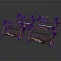 Traditional Wooden Furniture With Four Carved Candle Holders And Decorative Details