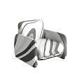 Modern Single Sofa With Black And White Wavy Pattern Artistic Design