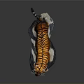 Realistic Tiger Sculpture With Orange Black Stripes Standing On Stone Base