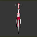 Red Bicycle With Black Seat And Stylish Wheels On Dark Background With Reflection