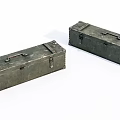 Old Fashioned Metal Storage Boxes With Rustic Design And Secure Latches 3d model