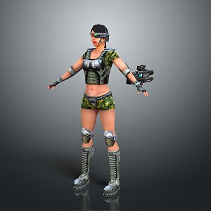 Sci-fi Beauty Cyber Beauty Sci-fi Woman Warrior Future Woman Warrior Sci-fi Lady Soldier Cyber Woman Warrior 3d model