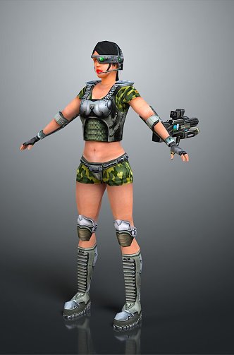 Sci-fi Beauty Cyber Beauty Sci-fi Woman Warrior Future Woman Warrior Sci-fi Lady Soldier Cyber Woman Warrior 3d model