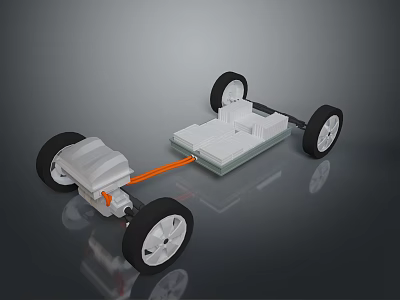 Detailed Mechanical Chassis Model Featuring Four Wheels And Orange Connecting Rod2007-100%
A、 3d model