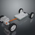 Detailed Mechanical Chassis Model Featuring Four Wheels And Orange Connecting Rod2007-100%
A、