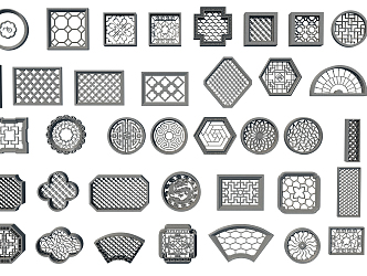 New Chinese-style openwork window 3d model