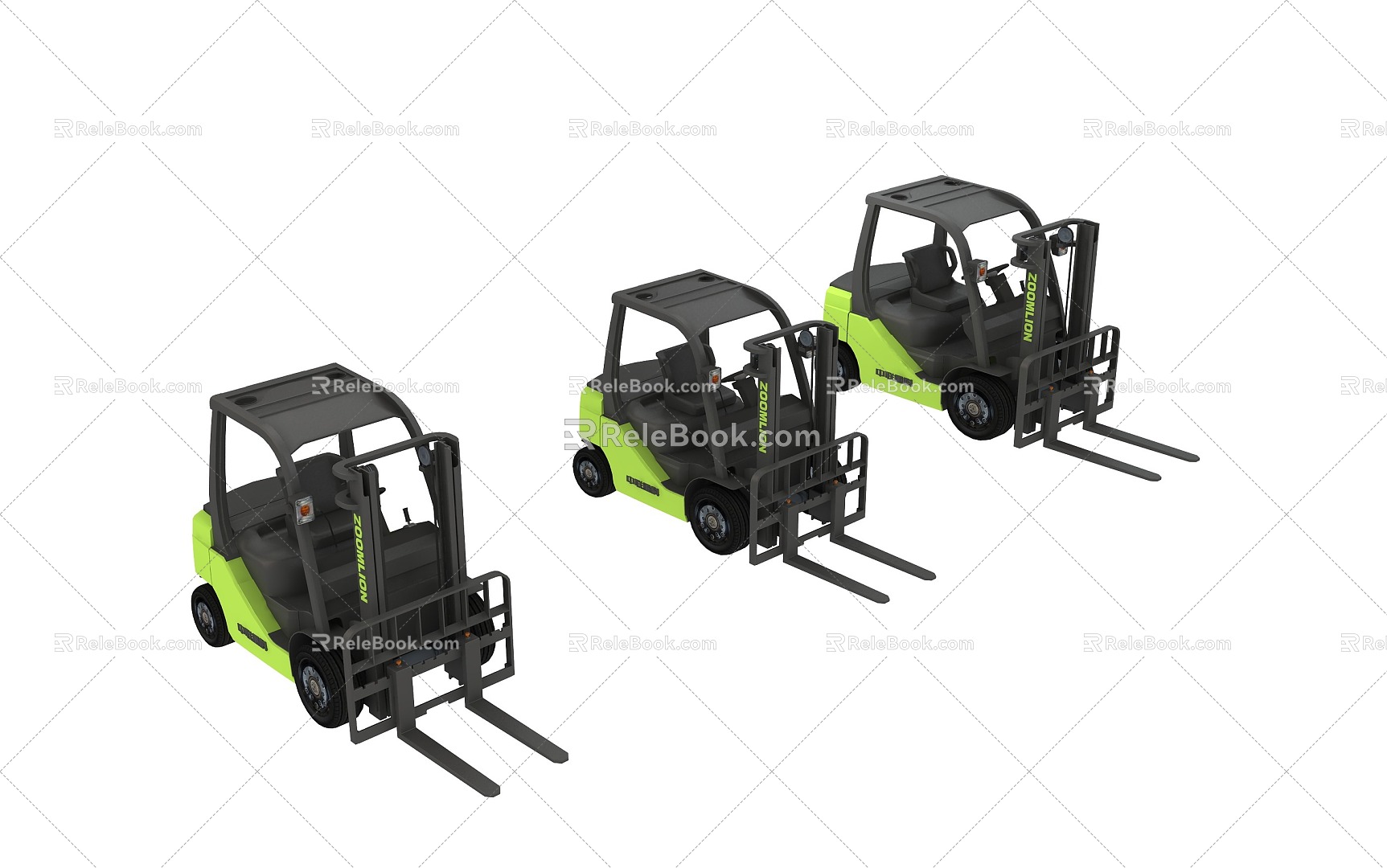 Zoomlian Heavy Industrial Forklift Construction Vehicle Functional Vehicle Forklift 3d model