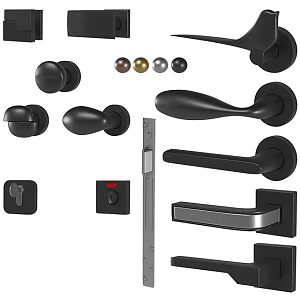 Door handle suit door lock latch 3d model
