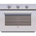 Stainless Steel Kitchen Oven With Three Control Knobs And Glass Door Design