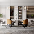 Modern Dining Table and Chair Combination 3d model