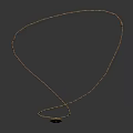 Simple Design Gold Necklace With Thin Chain And Green Gem Pendant