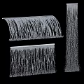 Garden Landscape Design Featuring Elegant Flowing Water Curtains And Cascading Water Elements