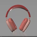 Modern Over Ear Headphones With Red Headband And Soft Pink Ear Cushions Design