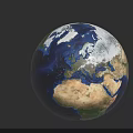 Earth Planet View From Space Showing Continental Landmasses And Blue Oceans