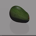 Green Avocado with Smooth Surface and Natural Texture on Reflective Background