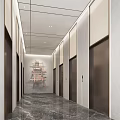 modern elevator hall 3d model