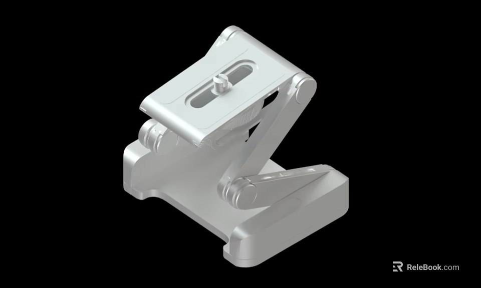 Silver Metal Mechanical Foldable Bracket with Durable Support Structure Design 3d model