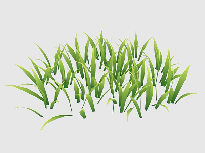 Vibrant Green Grass Plants With Fresh Long Blades And Lush Natural Foliage 3d model