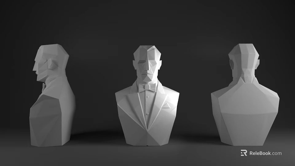 Geometric Bust Ornament Set Modern Minimalist Decorative Figurines Sculptural Home Decor 3d model 