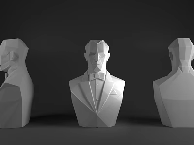 Geometric Bust Ornament Set Modern Minimalist Decorative Figurines Sculptural Home Decor 3d model