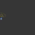 Anime Character Figurines in Red Coats and White Skirts with Hats on Pink Display Stand