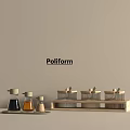 Poliform Spice Bottles Arranged On Wooden Rack With Various Colored Liquids
