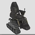 All Terrain Tracked Mobility Chair With Black Cushioned Seat And Armrests
