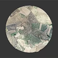 Modern Abstract Oval Wall Decor With Green Gray White Paper Art Design