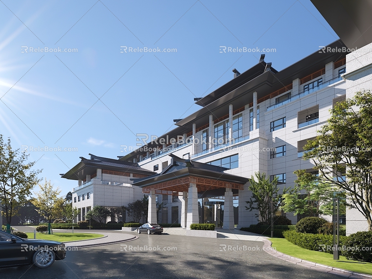 Modern Hotel New Chinese Hotel Architecture Hotel Resort Hotel Resort Commercial Hotel Chinese Hotel 3d model