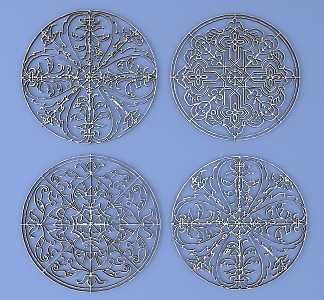 Carved Round Carved Traditional Pattern Lattice Carved Pattern Carved Pattern Classical Pattern 3d model