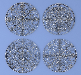 Carved Round Carved Traditional Pattern Lattice Carved Pattern Carved Pattern Classical Pattern 3d model