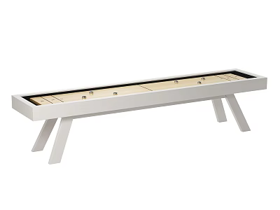 Modern White Shuffleboard Table As Sports Equipment With Wooden Surface 3d model