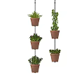 Stylish Hanging Basket Plants with Brown Pots and Lush Green Foliage for Home Decor