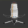Futuristic White Drone With Yellow Accents Quadcopter Design Cockpit And Propellers
